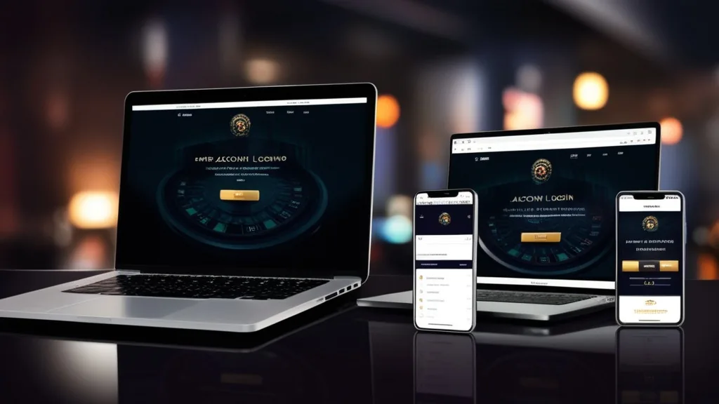 Ordinateur, smartphone et navigateur affichant la connexion au compte joueur